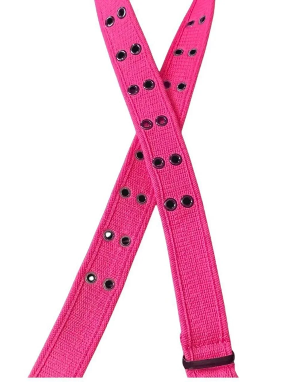 Y2K Hot Pink Double Grommet Canvas Belt